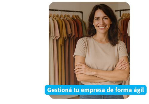 Mujer sonriente dueña de un comercio