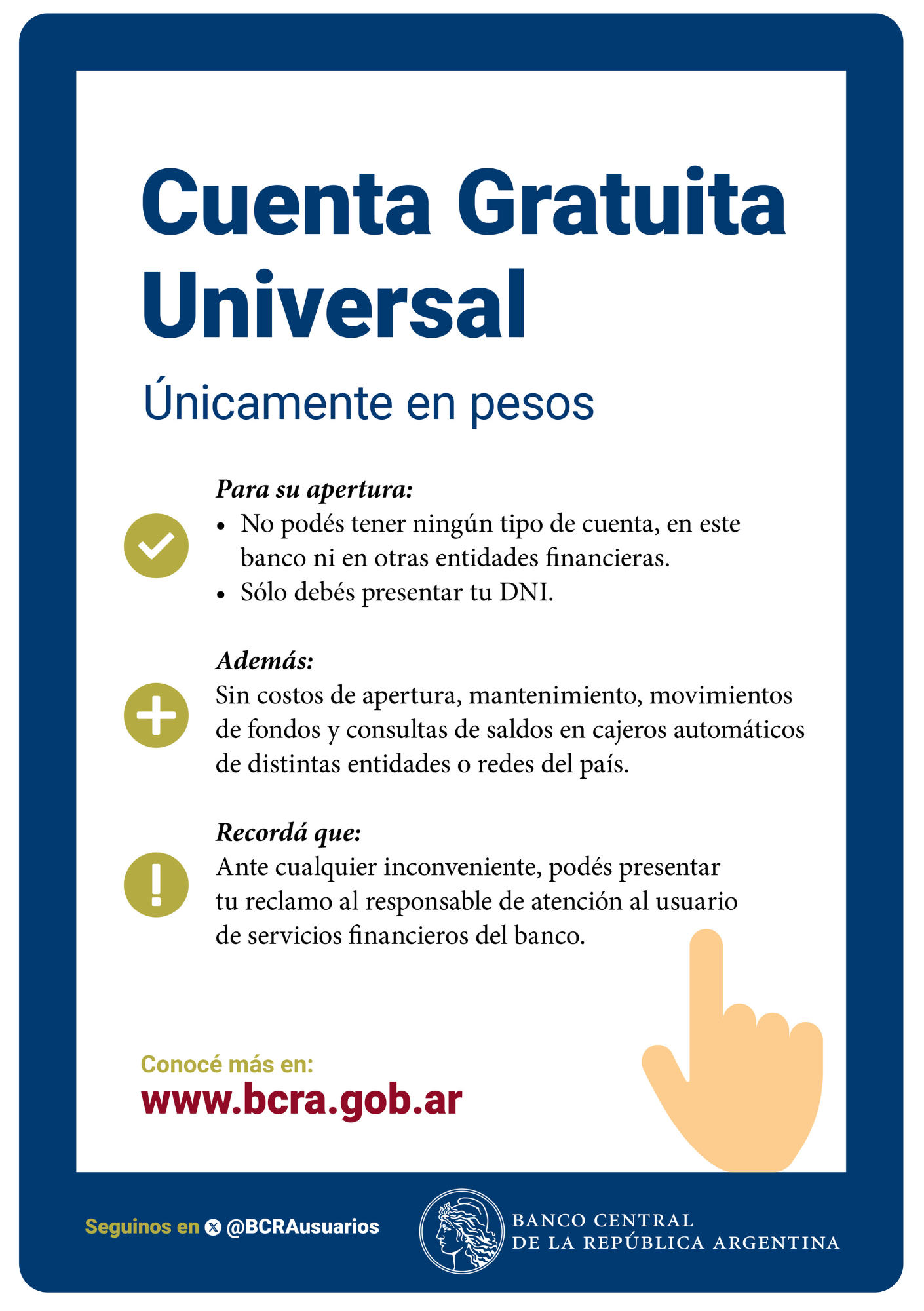BCRA_2026_1 Cartel BCRA Cuenta Gratuita Universal